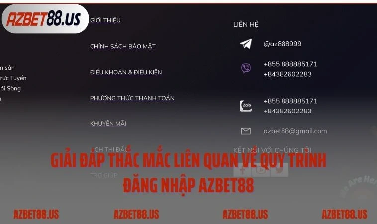 Giải đáp thắc mắc liên quan về quy trình đăng nhập AZBET88